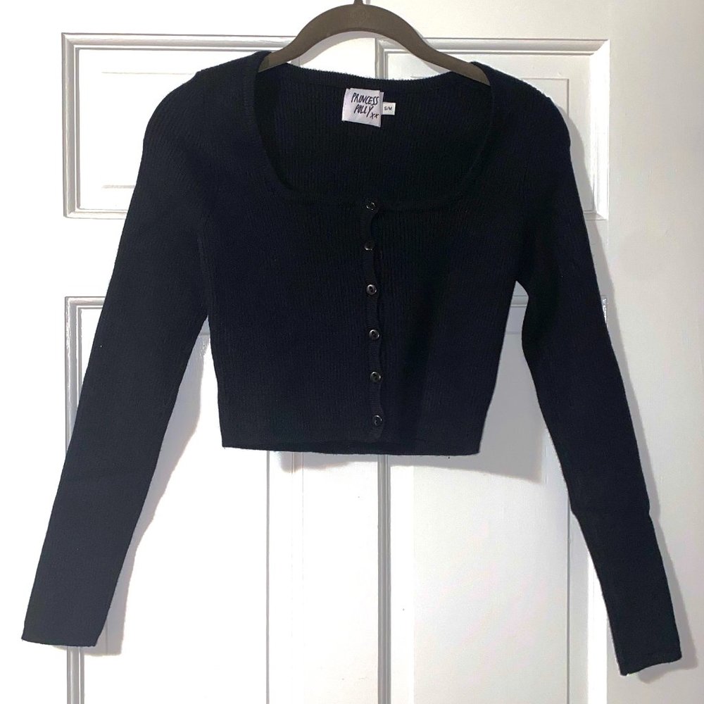 Princess Polly Cropped Square Neck Sweater, S/M